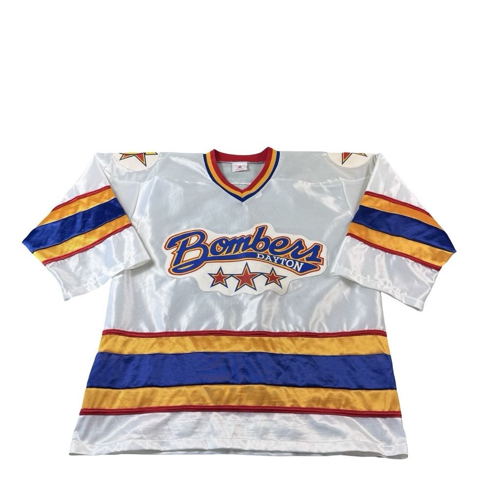 Vintage 90s Ice Sheen Hili Dayton Bombers Minor League Hockey Jersey Size S